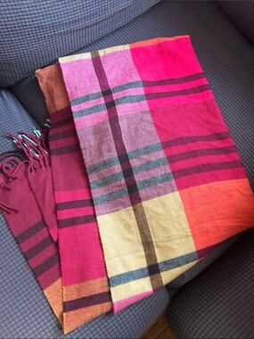 Plaid Pink Multi-Color wide scarf- SOFT!!